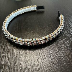 New headband with Gray and clear stones